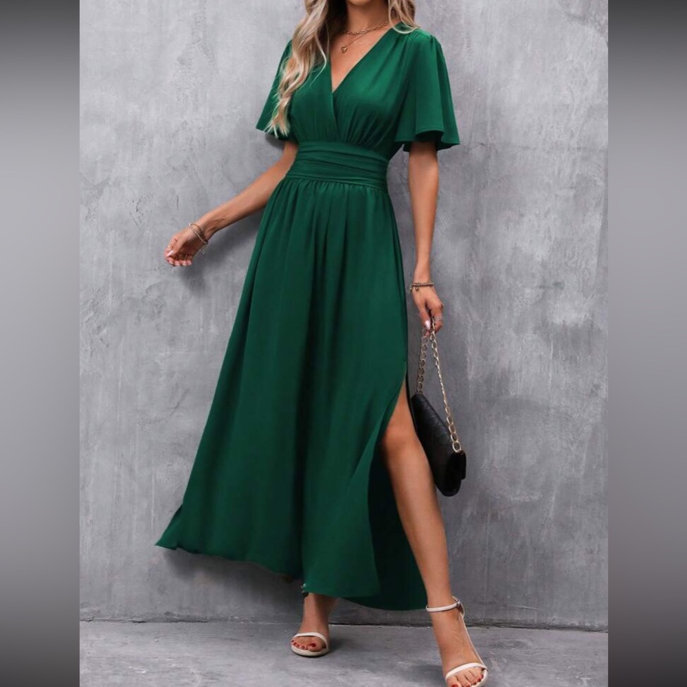 Boho butterfly sleeve slit thigh maxi dress - Picture 4 of 16